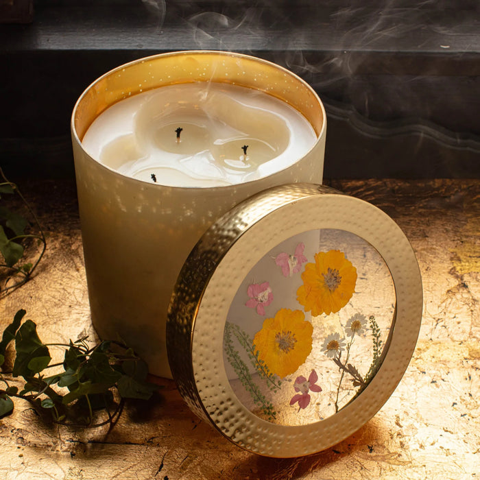 Candle XL Mercury Glass Lemon Blossom & Lychee