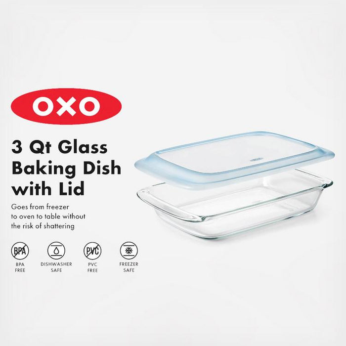 Dish Baking 3Qt Glass w/Lid