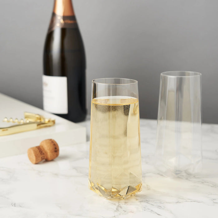 Flutes Champagne Faceted Crystal Stemless Viski