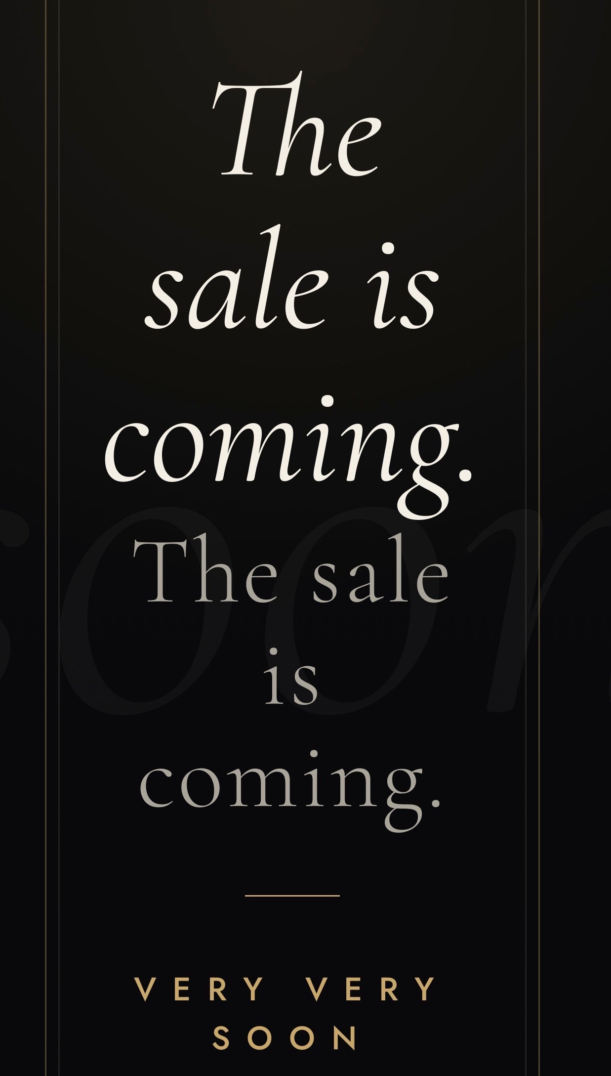Big Sale Coming Soon!