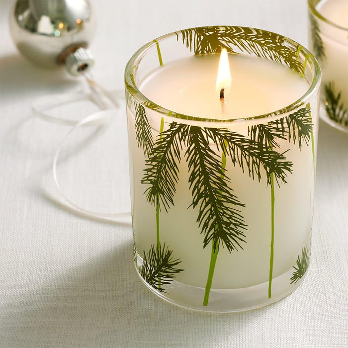 Candle Votive Frasier Pine Needle Glass Clear