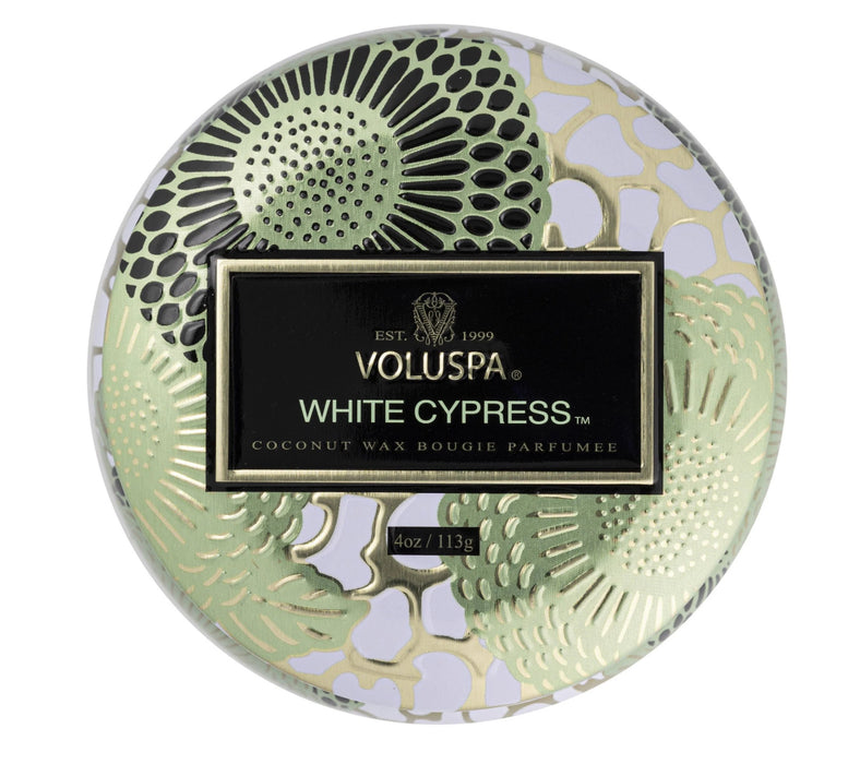 Candle White Cypress Mini Tin