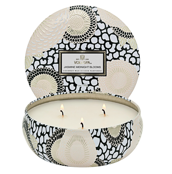 Candle Jasmine Midnight Blooms 3 Wick Tin