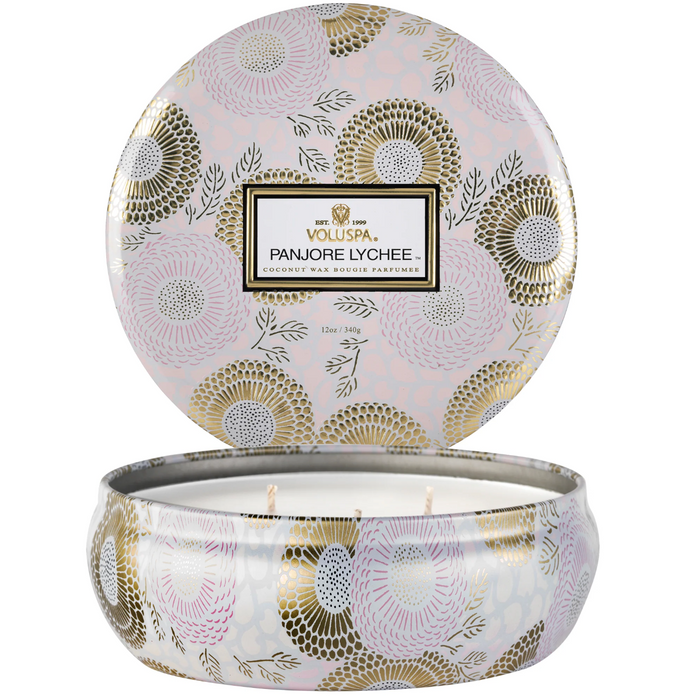 Candle Panjore Lychee 3-Wick Tin