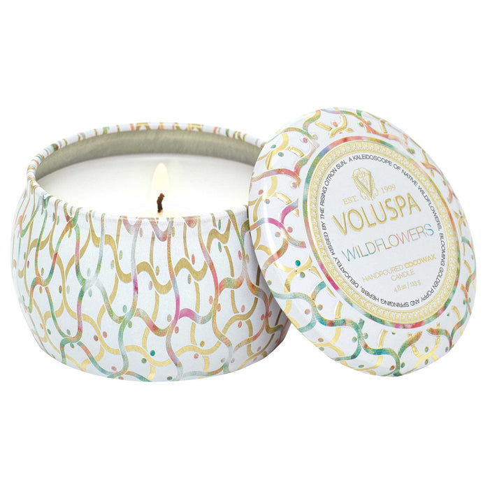 Candle Wildflowers Mini Tin