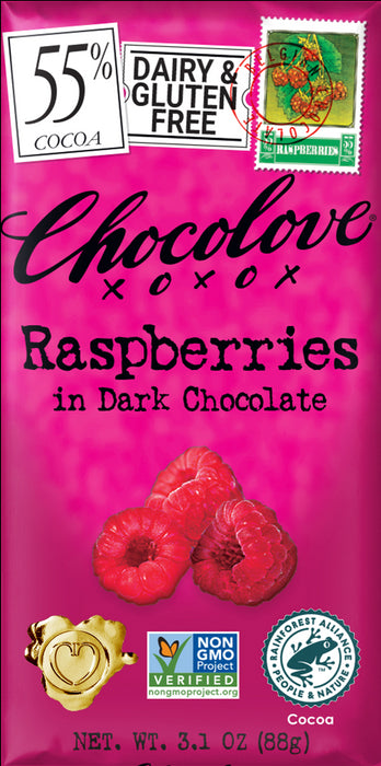 Raspberries Dark Chocolate 55