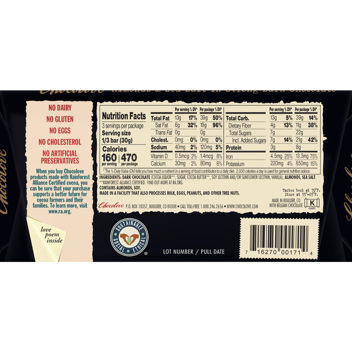 Almonds Sea Salt Strong 70% Dk Choc