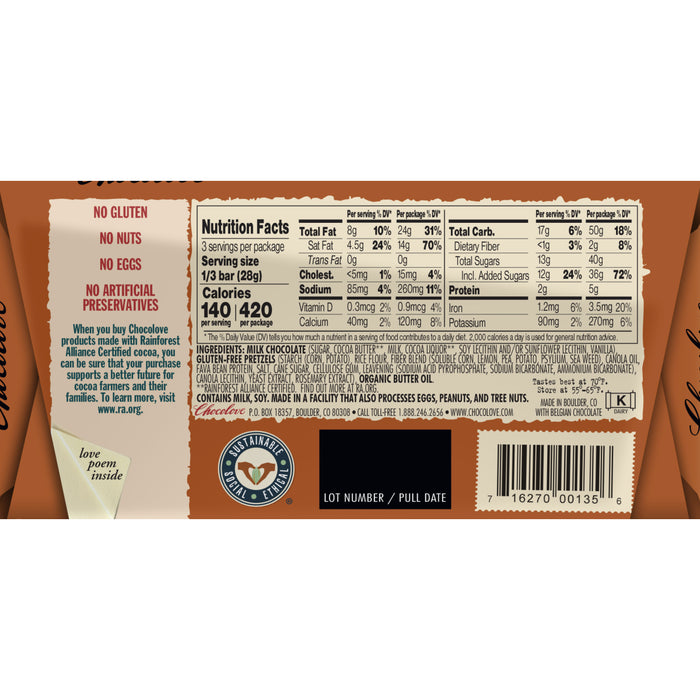 Bar Pretzel 33% Milk Chocolate