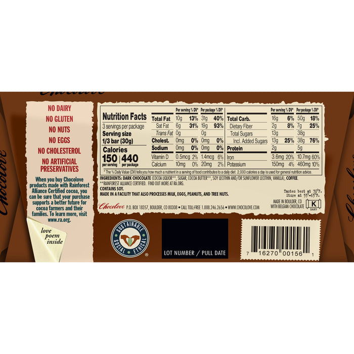 Coffee Crunch Dark Chocolate 55