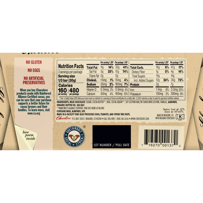 Bar Almonds & Sea Salt 33% Milk