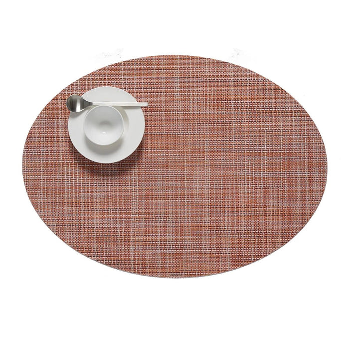 Mat Round Mini Basketweave Cinnamon