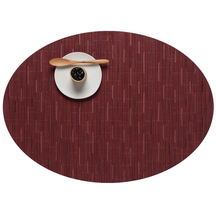 Mat Rnd Bamboo Cranberry