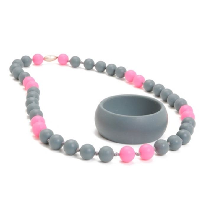 Teething Necklace Waverly Stormy Grey