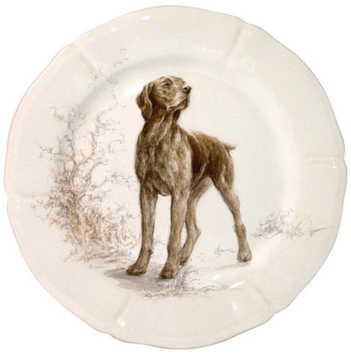 Plate Dessert Sologne Dog Braque