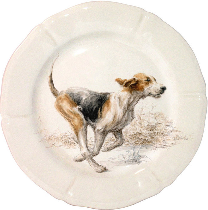 Plate Dessert Sologne Dog Anglo Francais