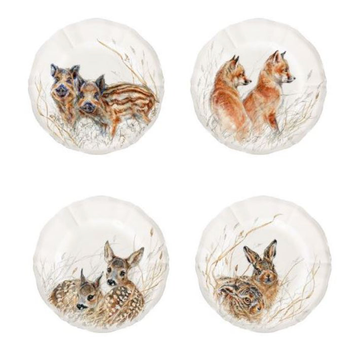 Plate Dessert S/4 Sologne WildlifeYoung