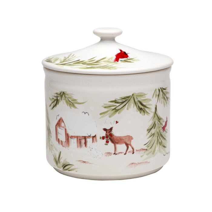 Cookie Jar Deer Friends White