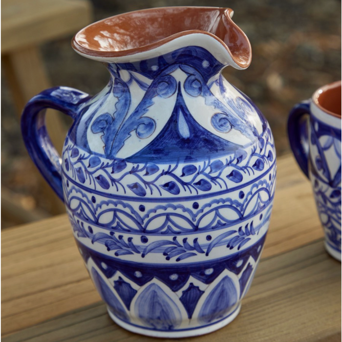 Pitcher 18oz Terracotta Indigo