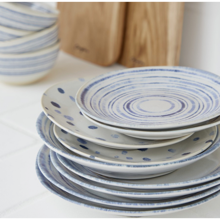 FINAL SALE Plate Salad/Dessert Nantucket Dots White