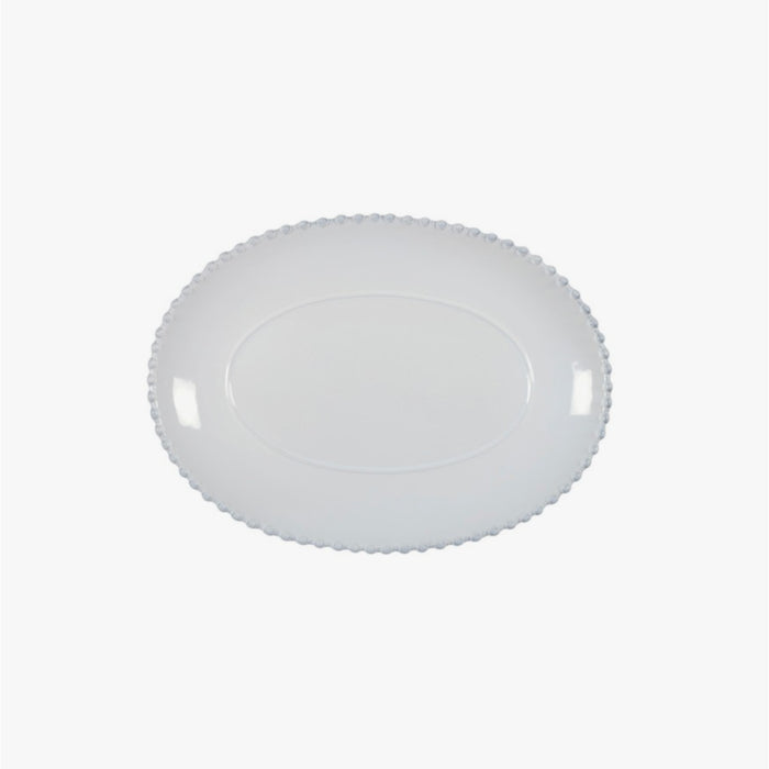 Platter 13 Oval White Pearl