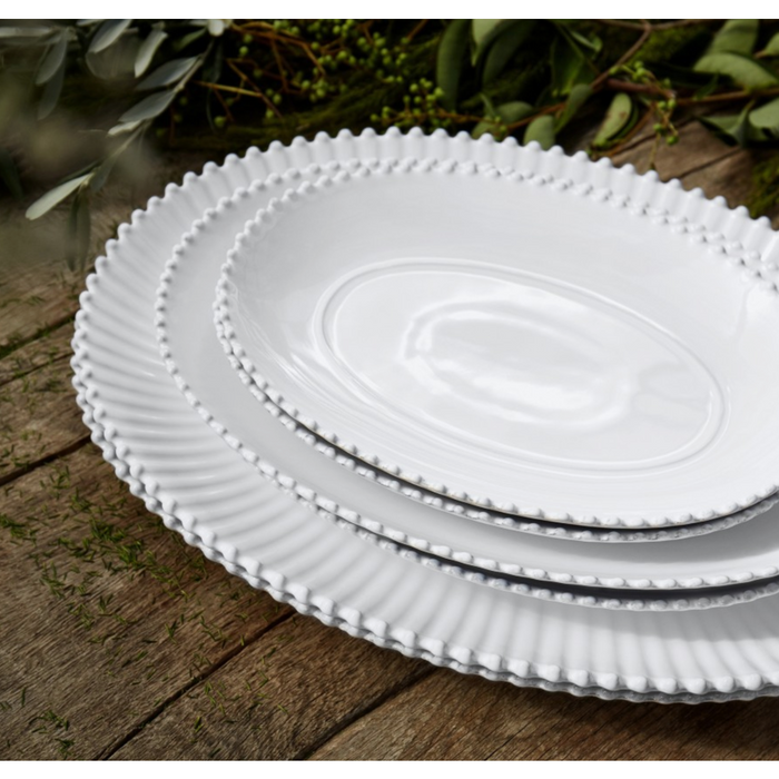 Platter 16 Oval White Pearl