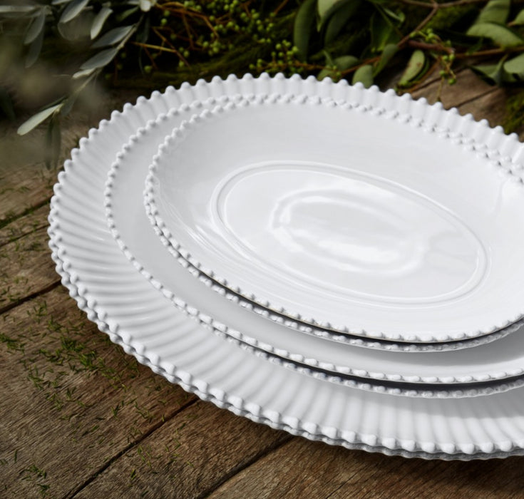 Platter 16 Oval White Pearl