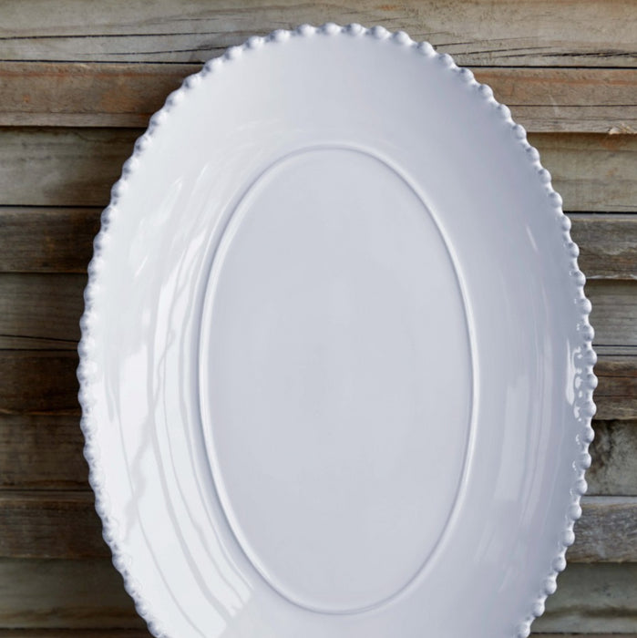 Platter 16 Oval White Pearl