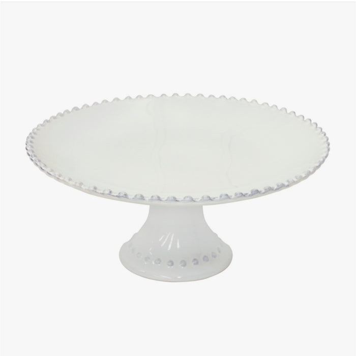 Plate 11 Footed White Pearl