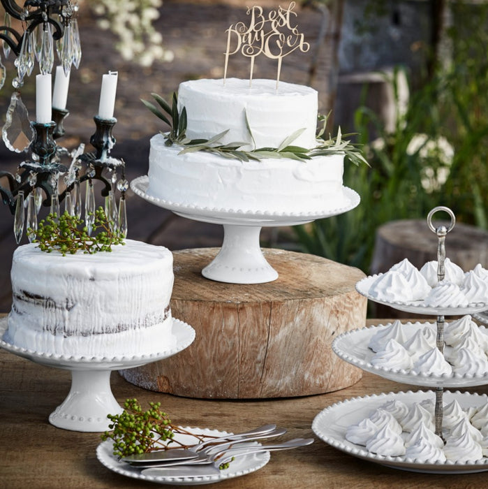 Centerpiece 14 3-Tier White Pearl