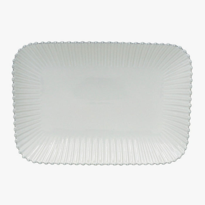 Platter 16 Rect White Pearl