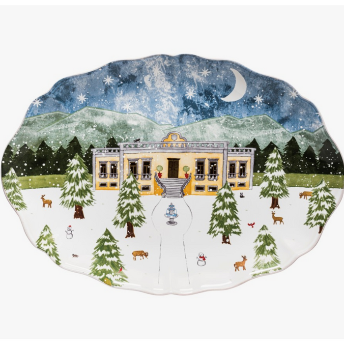Platter Oval Nutcracker White