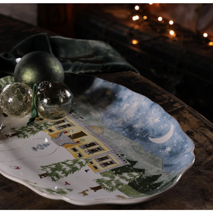 Platter Oval Nutcracker White