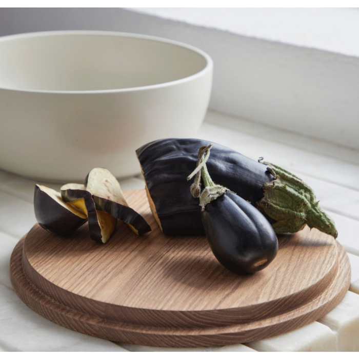 Bowl Serving Pacifica Vanilla w/ Oak Lid