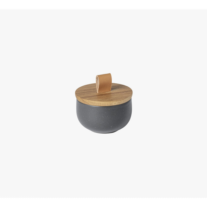 Salt Cellar w/Oak Lid Seed Grey Pacifica