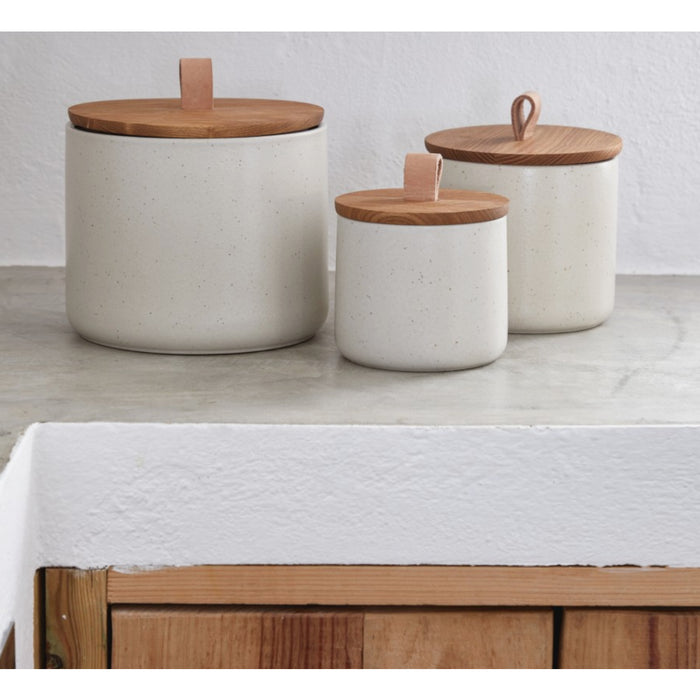 Canister Pacifica Vanilla w/ Oak Lid Lg
