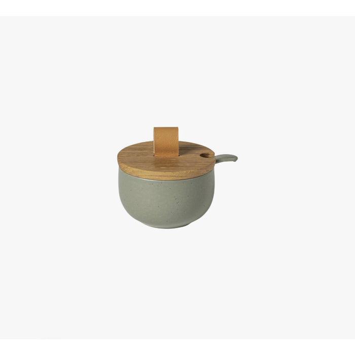 Sugar Bowl 7oz w/Oak Lid/Spoon Artichoke Pacifica
