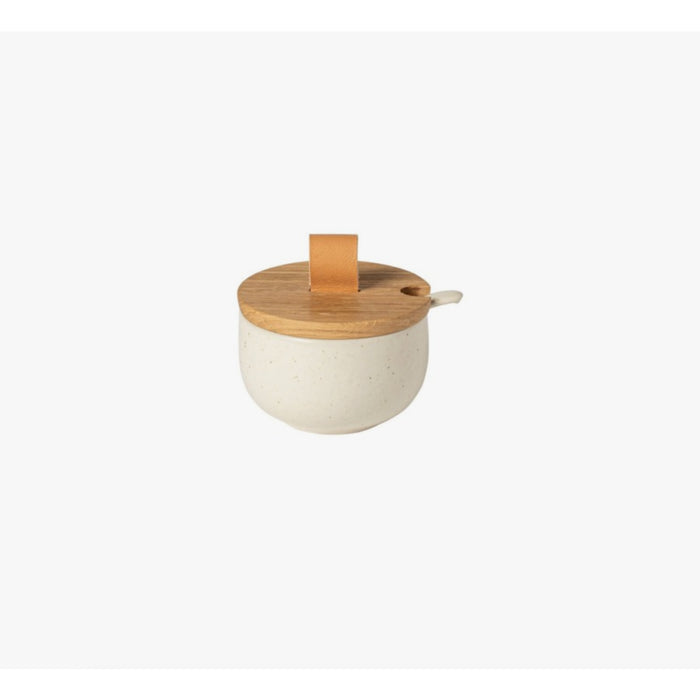 Bowl Sugar 70z w/Oak Lid/Spoon Vanilla Pacifica