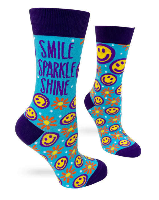 Socks Crew Smile Sparkle Shine