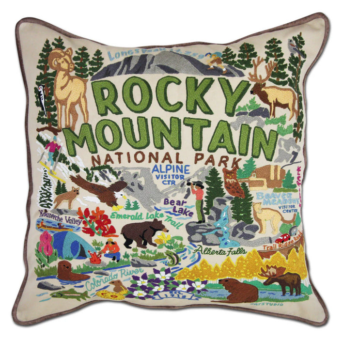 Rocky Mountain Hand Embroidered Pillow