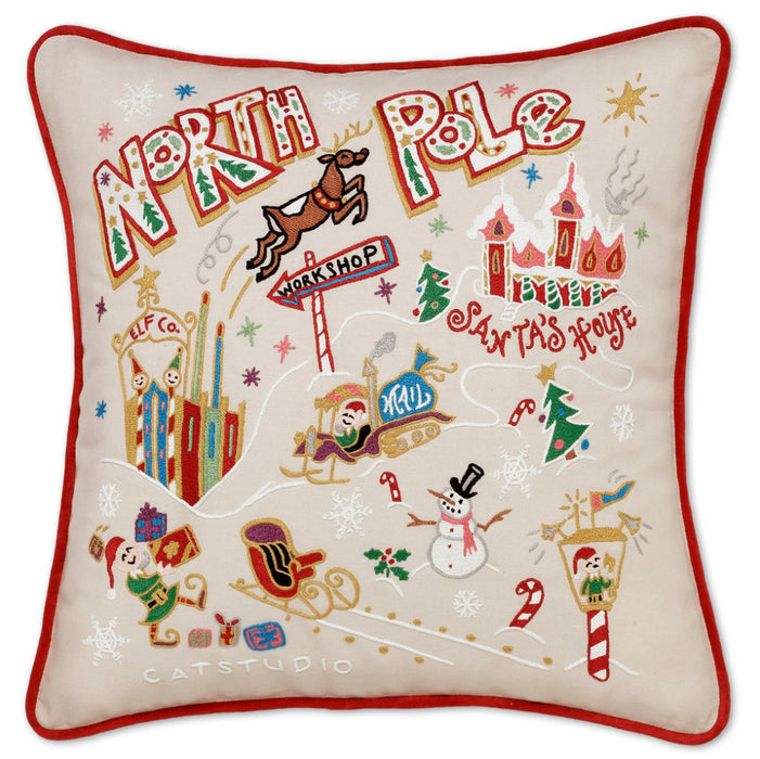 Pillow Embroidered North Pole