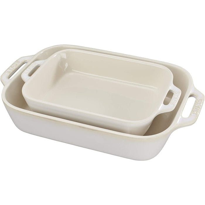 Dish Baking Staub Ivory Rect 2pc