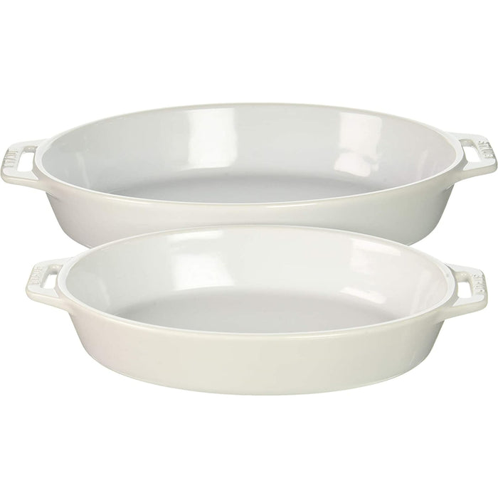 Dish Baking Staub White Oval 2pc