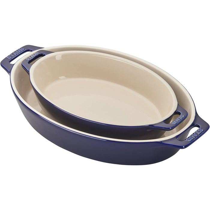 Dish Baking Staub Blue Oval 2pc