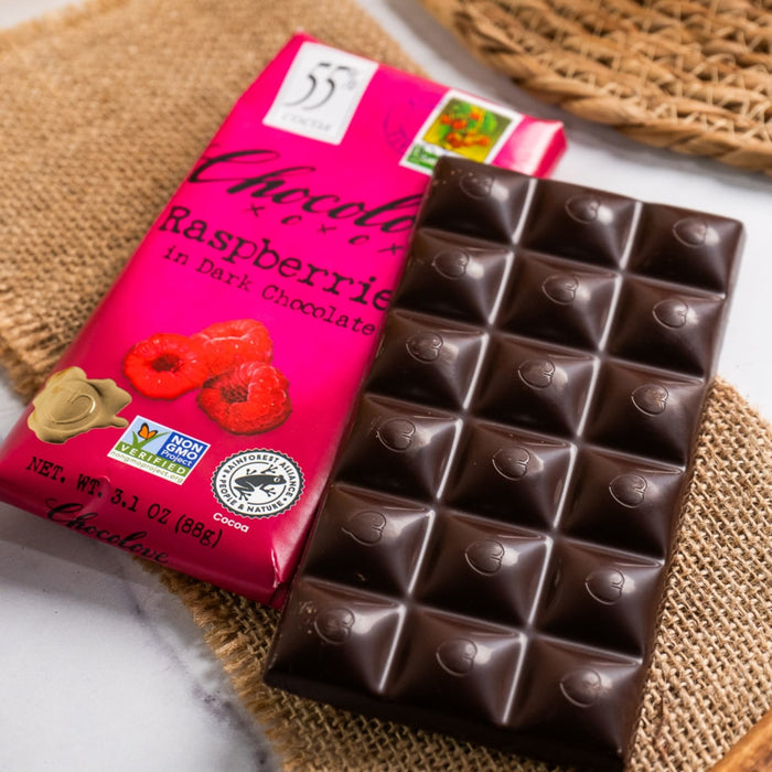 Raspberries Dark Chocolate 55
