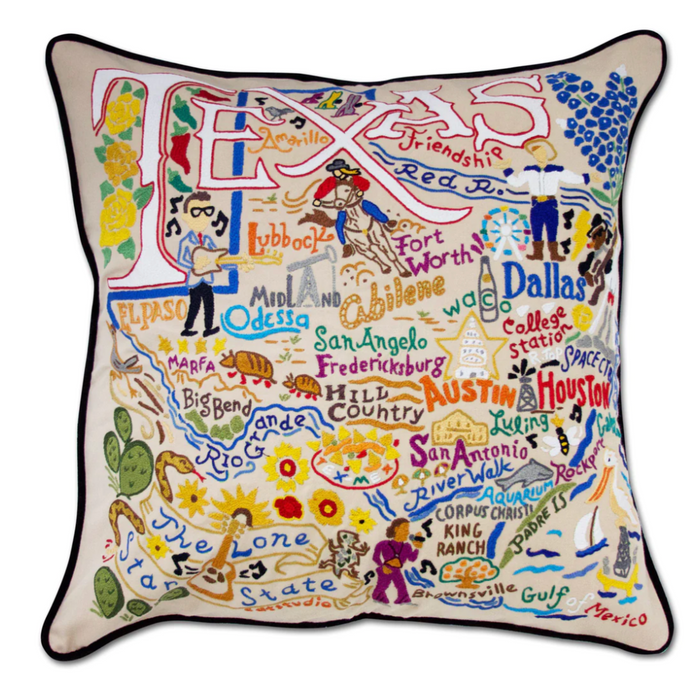 Pillow Texas Black Piping (Assorted 5)