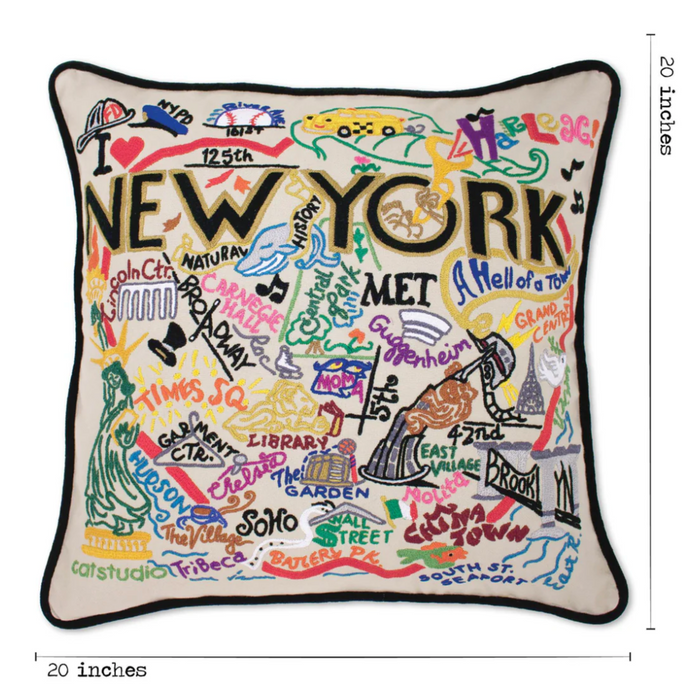 Pillow New York City Black Piping (Assorted 5)
