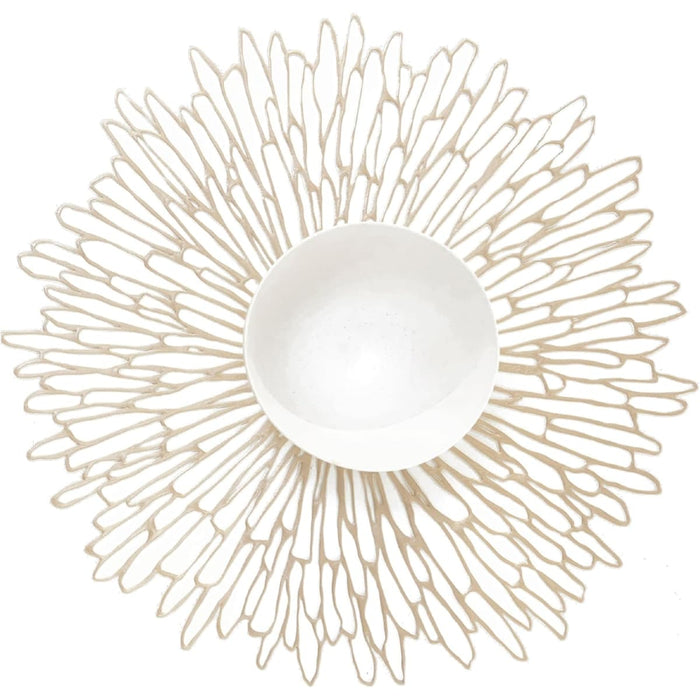 Mat 15 Rnd Pressed Bloom Champagne
