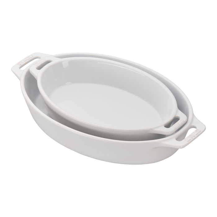 Bakeware S/2 White Oval