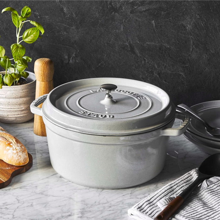 Staub Cast Iron 4-qt Round Dutch Oven - White Truffle