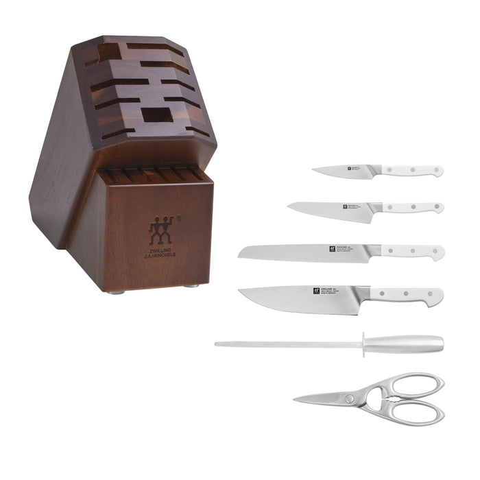 Zwilling 7 pc Pro Le Blanc Knife/Block Set